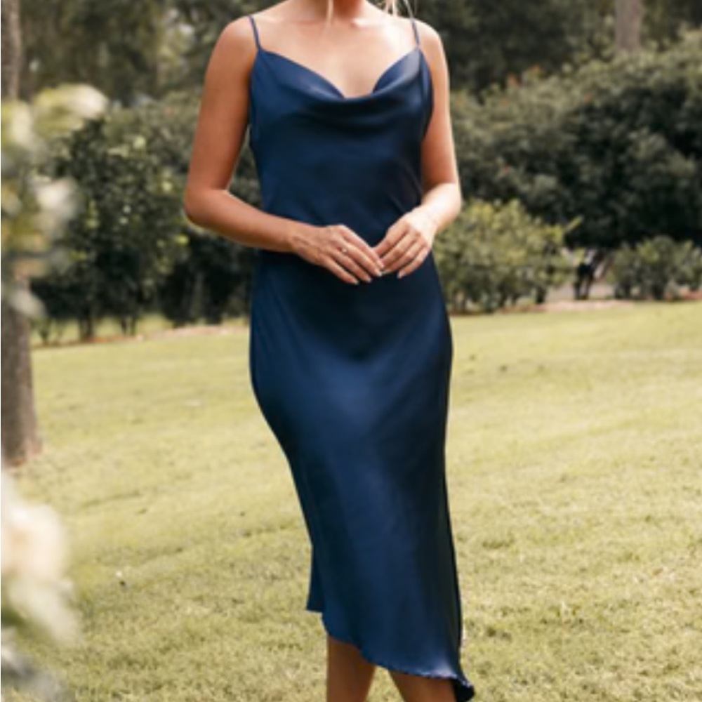 Elegant Blue Slip Dress